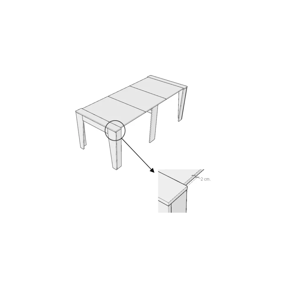 Uitschuifbare console tot 211 cm in melamine in essentie Made in Italy - Incantesimo Viadurini