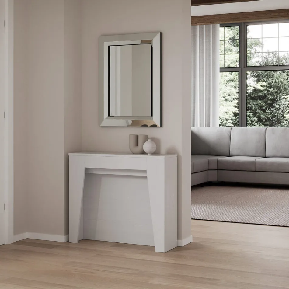 Uitschuifbare console tot 211 cm in melamine in essentie Made in Italy - Incantesimo Viadurini