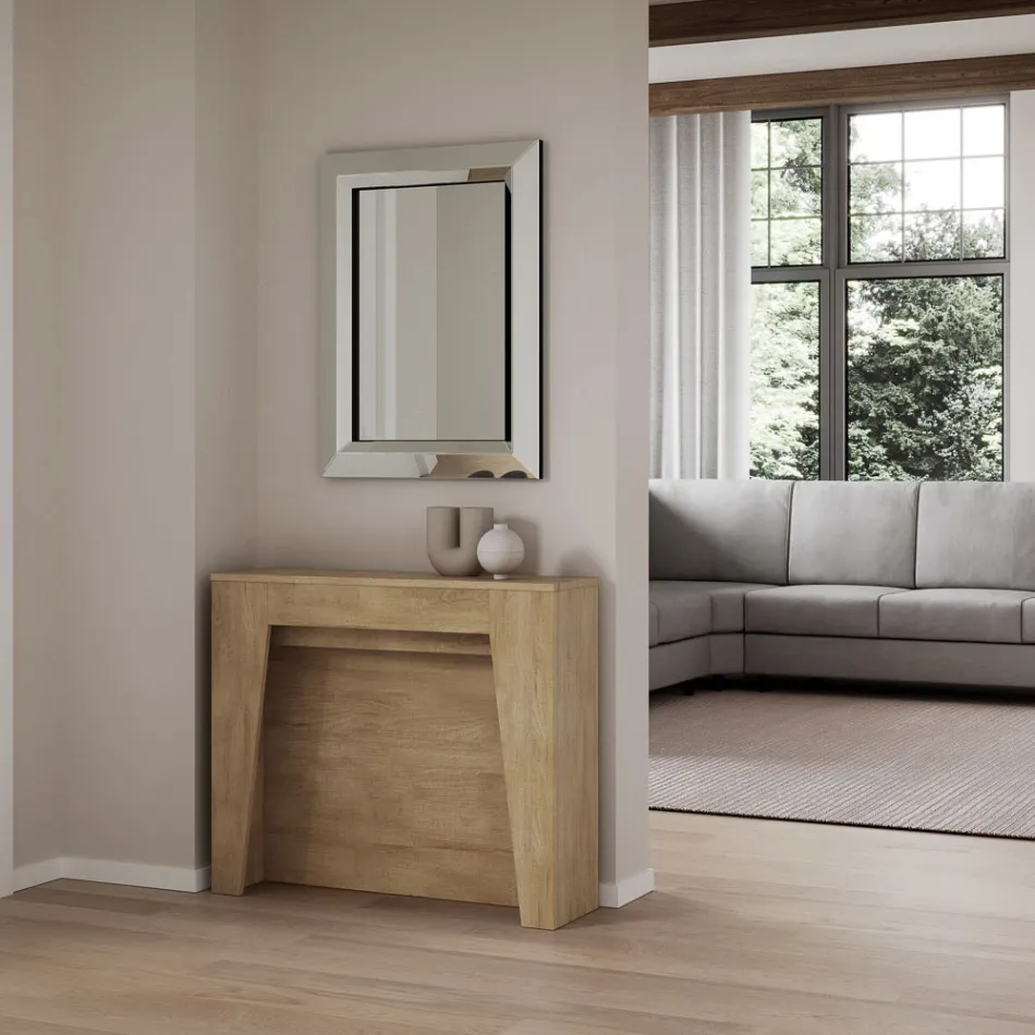 Uitschuifbare console tot 211 cm in melamine in essentie Made in Italy - Incantesimo Viadurini