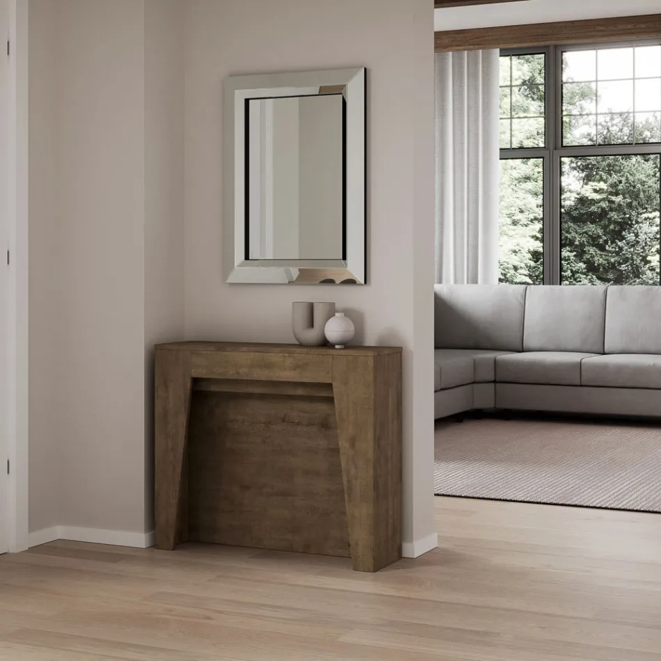 Uitschuifbare console tot 211 cm in melamine in essentie Made in Italy - Incantesimo Viadurini