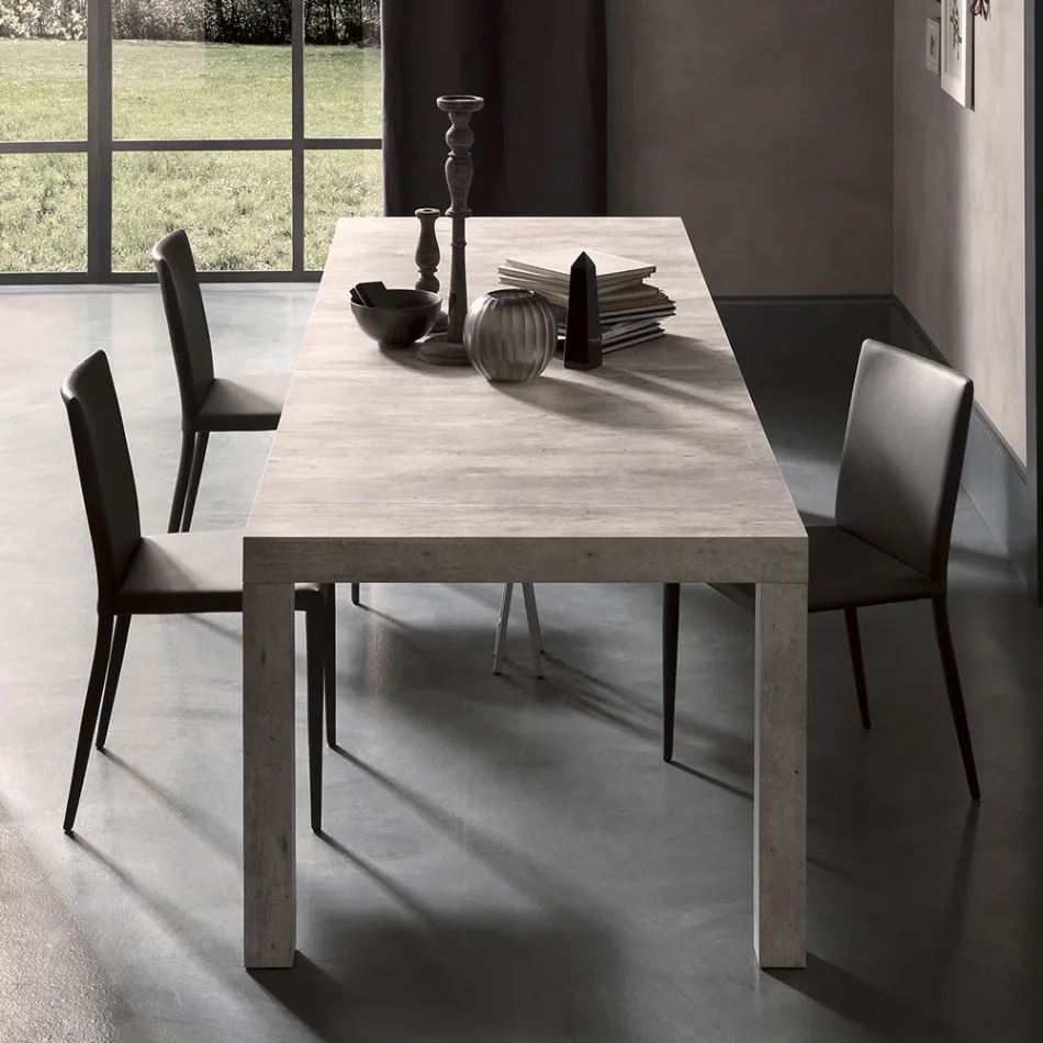 Uitschuifbare console tot 290 cm in melamine hout Made in Italy - Paride Viadurini