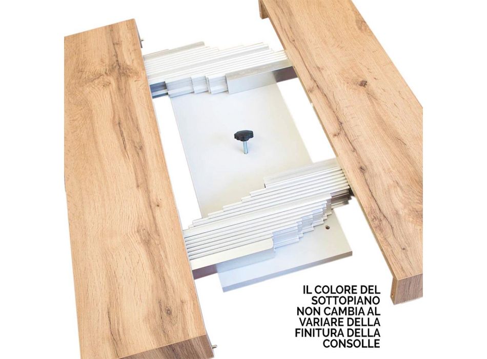 Uitschuifbare console tot 300 cm met X-vormige poten Antraciet Made in Italy - Bacchetta Viadurini