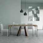 Uitschuifbare console tot 300 cm met poten met beerafwerking Made in Italy - Destino Viadurini