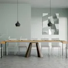 Uitschuifbare console tot 300 cm met poten met beerafwerking Made in Italy - Destino Viadurini