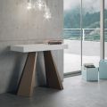 Uitschuifbare console tot 300 cm met poten met beerafwerking Made in Italy - Destino