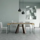 Uitschuifbare console tot 300 cm met poten met beerafwerking Made in Italy - Destino Viadurini