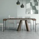 Uitschuifbare console tot 300 cm met poten met beerafwerking Made in Italy - Destino Viadurini