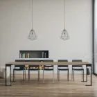 Uitschuifbare console tot 300 cm met antraciet en houten frame Made in Italy - Fata Viadurini