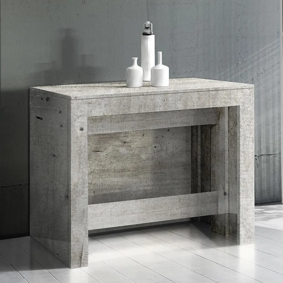 Console Uitschuifbaar tot 300 cm vanaf de ingang of woonkamer in hout - Katharina Viadurini