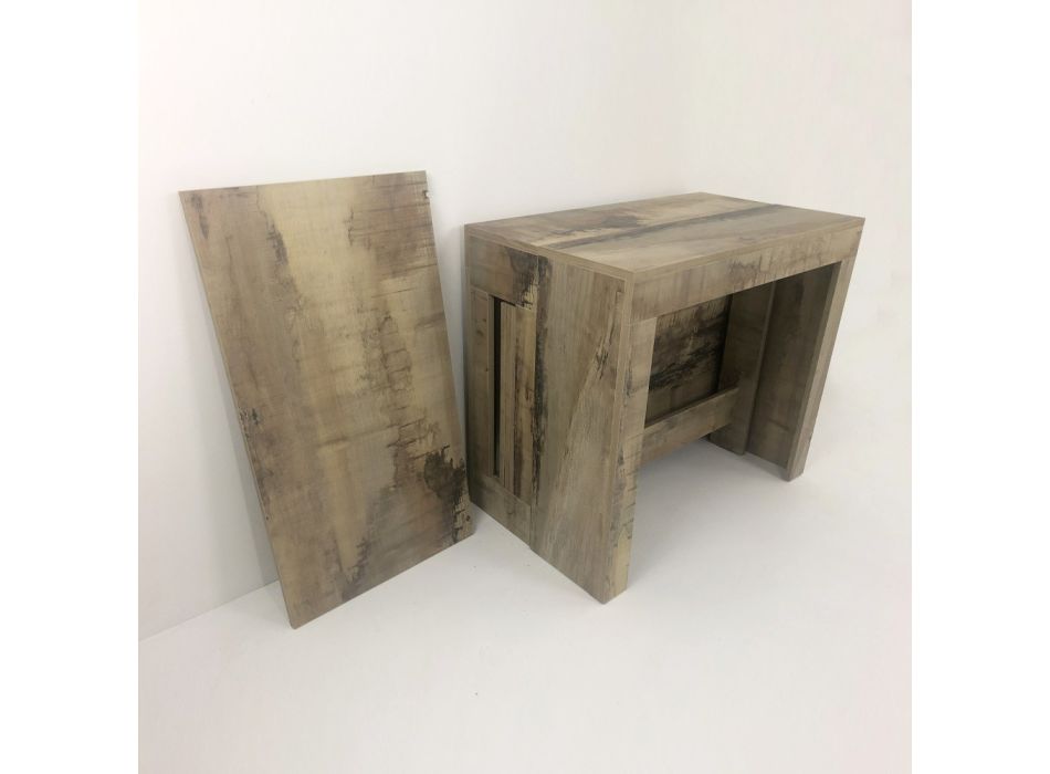 Console Uitschuifbaar tot 300 cm vanaf de ingang of woonkamer in hout - Katharina Viadurini
