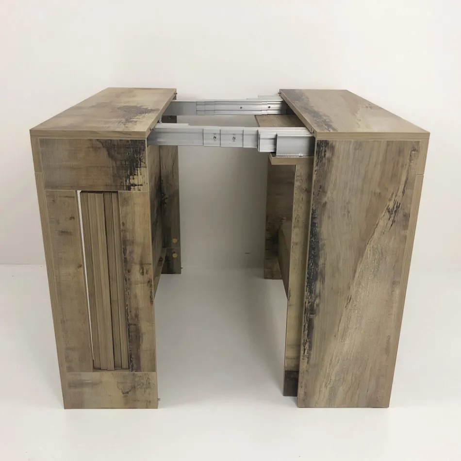 Console Uitschuifbaar tot 300 cm vanaf de ingang of woonkamer in hout - Katharina Viadurini