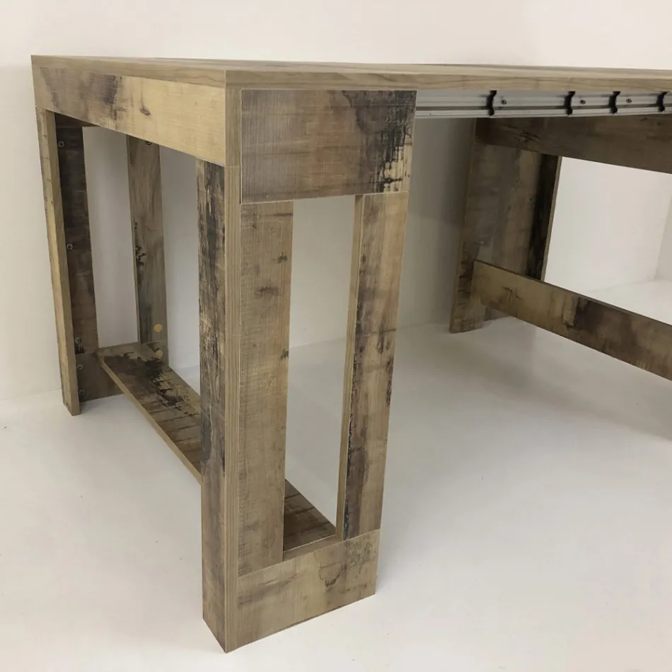 Console Uitschuifbaar tot 300 cm vanaf de ingang of woonkamer in hout - Katharina Viadurini