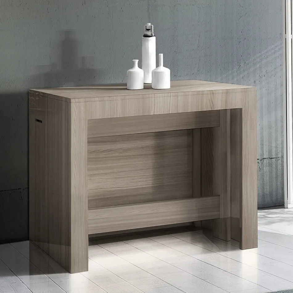 Console Uitschuifbaar tot 300 cm vanaf de ingang of woonkamer in hout - Katharina Viadurini