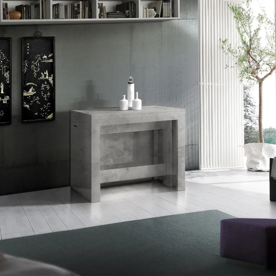 Console Uitschuifbaar tot 300 cm vanaf de ingang of woonkamer in hout - Katharina Viadurini