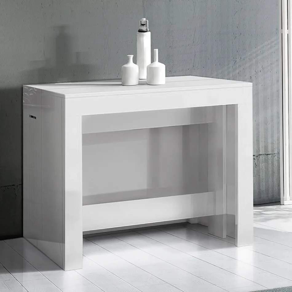 Console Uitschuifbaar tot 300 cm vanaf de ingang of woonkamer in hout - Katharina Viadurini