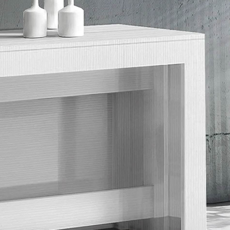 Console Uitschuifbaar tot 300 cm vanaf de ingang of woonkamer in hout - Katharina Viadurini