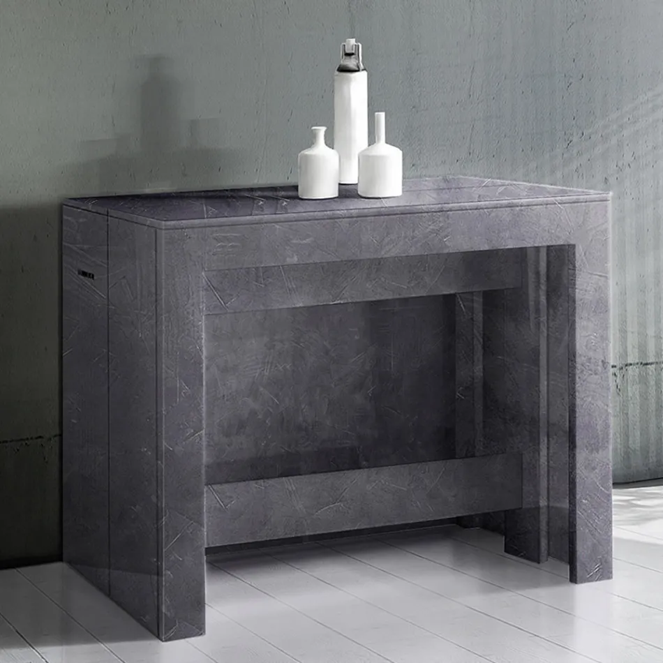 Console Uitschuifbaar tot 300 cm vanaf de ingang of woonkamer in hout - Katharina Viadurini