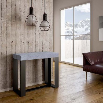 Uitschuifbare console tot 300 cm in hout met antraciet frame Made in Italy - Potion Viadurini