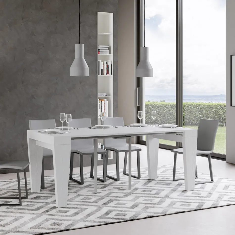 Uitschuifbare console tot 300 cm in hout Made in Italy - Troon Viadurini