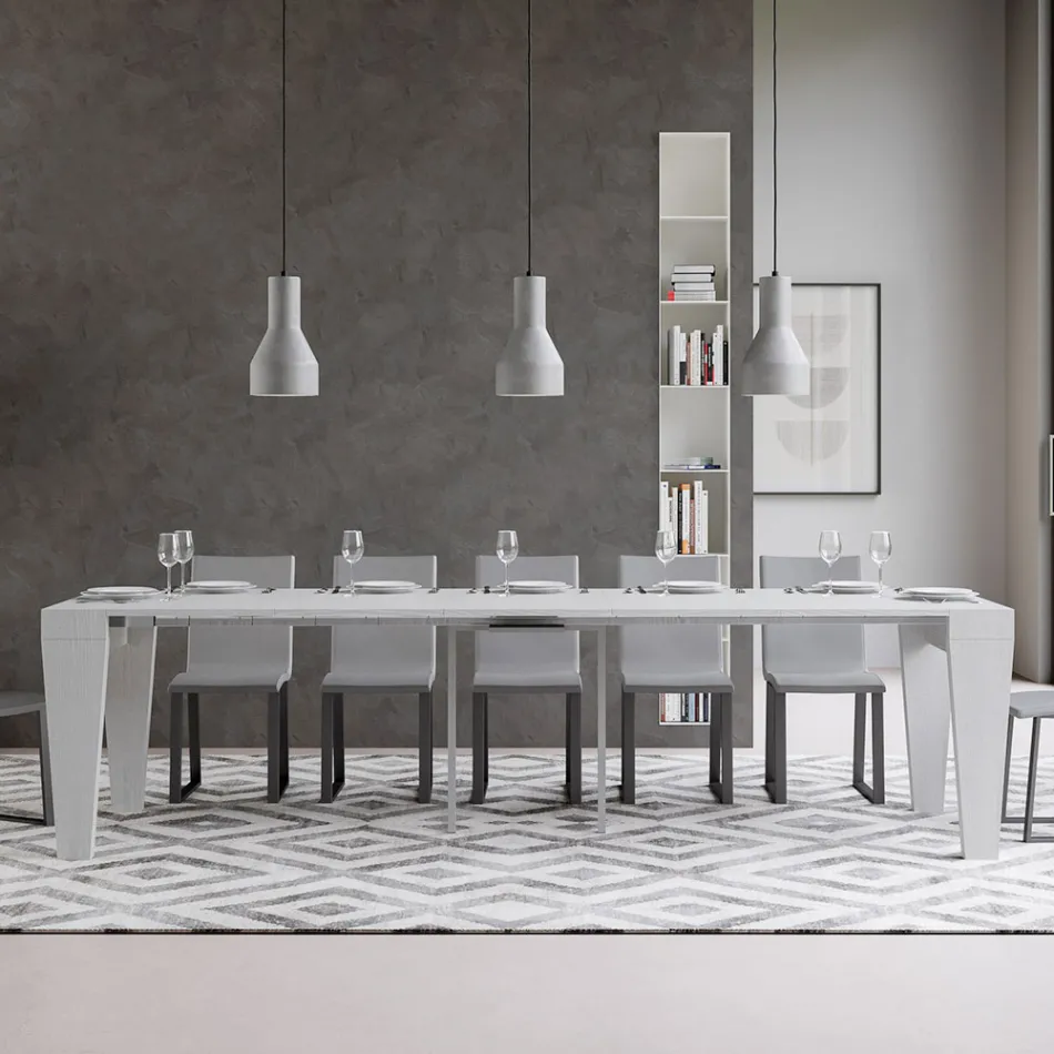 Uitschuifbare console tot 300 cm in hout Made in Italy - Troon Viadurini