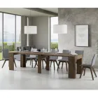 Uitschuifbare console tot 307 cm in houten microdeeltjes gemaakt in Italië - Corona Viadurini