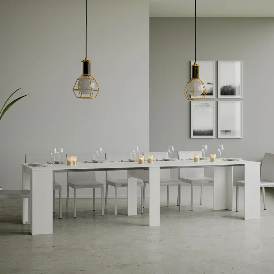 Uitschuifbare console tot 308 cm met centrale steun Made in Italy - Oracle Viadurini