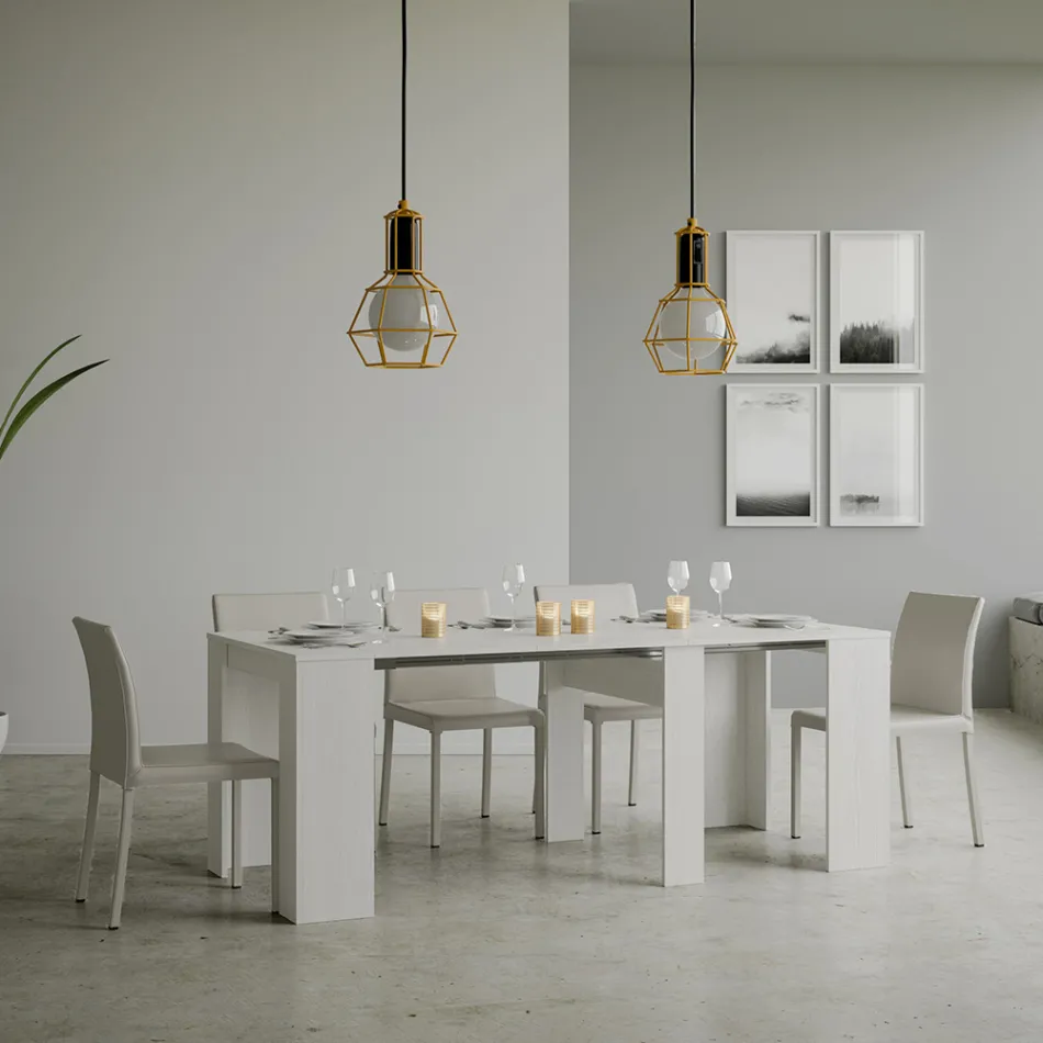 Uitschuifbare console tot 308 cm met centrale steun Made in Italy - Oracle Viadurini