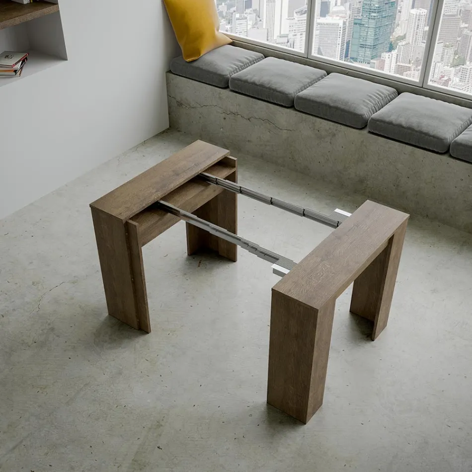 Uitschuifbare console tot 308 cm met centrale steun Made in Italy - Oracle Viadurini