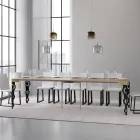 Uitschuifbare console met moderne ijzeren poten Made in Italy - Palazzo Viadurini