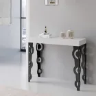 Uitschuifbare console met moderne ijzeren poten Made in Italy - Palazzo Viadurini