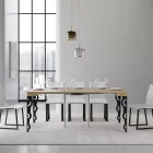 Uitschuifbare console met moderne ijzeren poten Made in Italy - Palazzo Viadurini