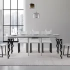 Uitschuifbare console met moderne ijzeren poten Made in Italy - Palazzo Viadurini