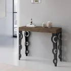 Uitschuifbare console met moderne ijzeren poten Made in Italy - Palazzo Viadurini