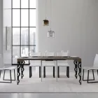 Uitschuifbare console met moderne ijzeren poten Made in Italy - Palazzo Viadurini