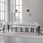 Uitschuifbare console met moderne ijzeren poten Made in Italy - Palazzo Viadurini