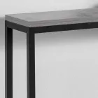 Uitschuifbare console met blad in melamine en onderstel in gelakt metaal - Adino Viadurini