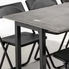 Uitschuifbare console met blad in melamine en onderstel in gelakt metaal - Adino Viadurini