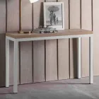 Uitschuifbare console met blad in melamine en onderstel in gelakt metaal - Adino Viadurini