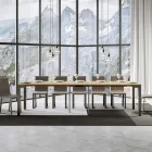 Uitschuifbare console met modern design in hout en ijzer, gemaakt in Italië - Nooit Viadurini