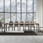 Uitschuifbare console met modern design in hout en ijzer, gemaakt in Italië - Nooit Viadurini