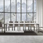 Uitschuifbare console met modern design in hout en ijzer, gemaakt in Italië - Nooit Viadurini