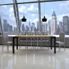 Uitschuifbare console met modern design in hout en ijzer, gemaakt in Italië - Nooit Viadurini