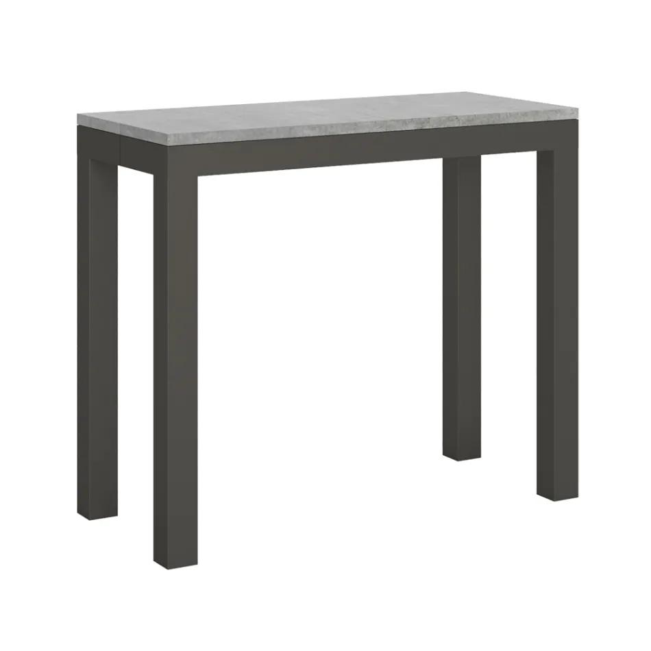 Uitschuifbare console met modern design in hout en ijzer, gemaakt in Italië - Nooit Viadurini