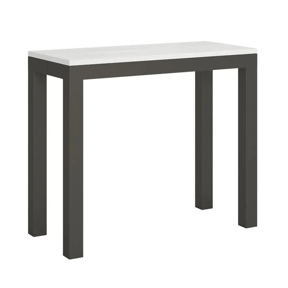 Uitschuifbare console met modern design in hout en ijzer, gemaakt in Italië - Nooit Viadurini