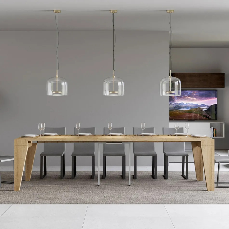 Uitschuifbare console verkrijgbaar in 2 verschillende maten Made in Italy - Grifone Viadurini