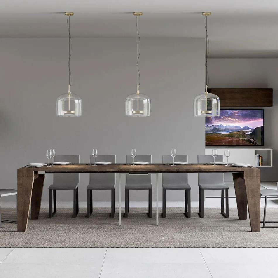 Uitschuifbare console verkrijgbaar in 2 verschillende maten Made in Italy - Grifone Viadurini