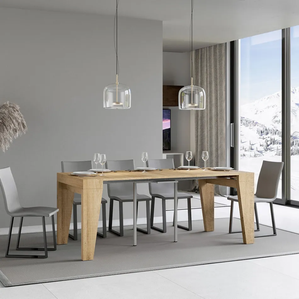 Uitschuifbare console verkrijgbaar in 2 verschillende maten Made in Italy - Grifone Viadurini