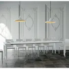 Uitschuifbare console Walnoot of witte essen afwerking Made in Italy - Folletto Viadurini