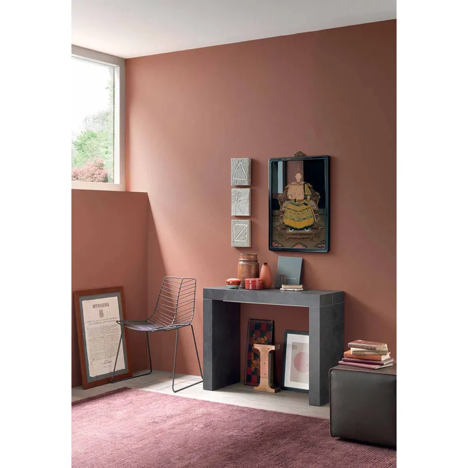 Uitschuifbare console tot 290 cm met houten blad Made in Italy - Seregno Viadurini