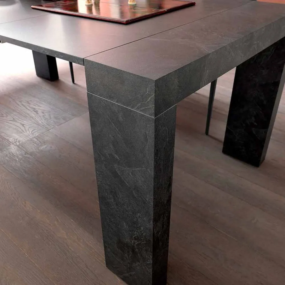 Uitschuifbare console tot 290 cm met houten blad Made in Italy - Seregno Viadurini